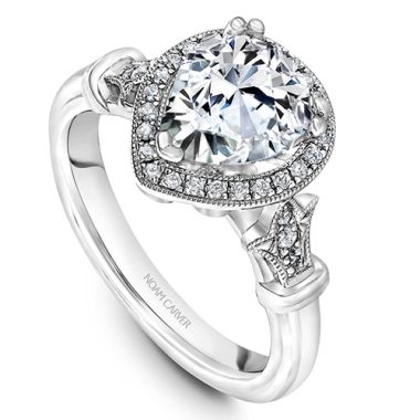 Noam Carver 14k White Gold Floral Diamond Engagement Ring