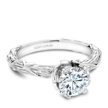 Noam Carver Engagement Ring Platinum With 2 RD TCW 0.03ct