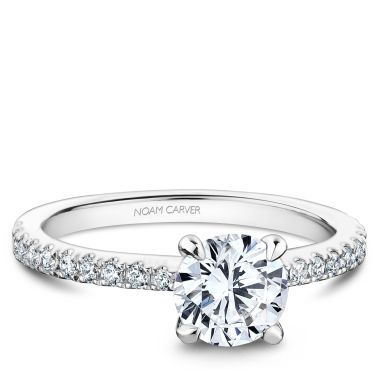 Noam Carver Engagement Ring White 18k Gold With 22 RD TCW 0.25ct